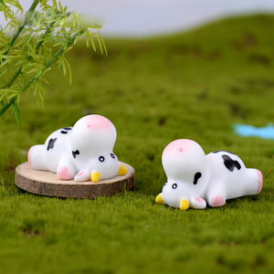 Dibujos animados miniatura <span class=keywords><strong>vaca</strong></span> <span class=keywords><strong>3D</strong></span> resina arte Micro paisaje muebles para el hogar figura Animal de madera para adornos de Acción de Gracias jardines - Product Image 3