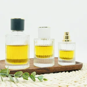 Premium römische Säule leere durchsichtige Sprühflasche 30 ml 50 ml 100 ml Glas-Parfümflasche mit Nebelsprühkappe für Duft