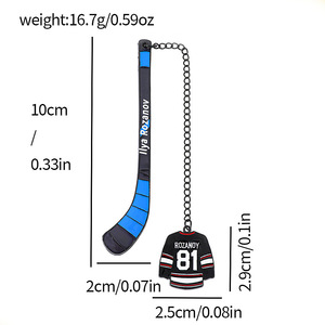 Segnalibri in lega smaltata personalizzati a tema maglia e bastone da hockey su ghiaccio, souvenir del fiero rivalismo canadese - Product Image 6