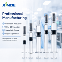 Seringue préremplie jetable en verre neutre XINDE 1 ml avec corps en verre et raccord Luer Lock