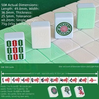 Jeu de Mahjong 108 tuiles 50 mm vert rose pour 4 joueurs, jeu magnétique de table automatique