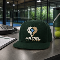 Gorra Snapback Unisex de Perfil Alto con 6 Paneles y Visera Plana, Bordado de Padel y Parche Personalizado para Deportes de Raqueta, Edición Limitada
