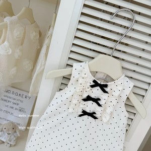 Child Star Circle Girls Sleeveless Polka Dot Dress Breathable Summer Fashion Dress - Product Image 3