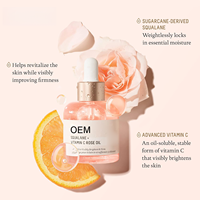 Sérum Visage OEM au Squalane, Vitamine C, Huile de Rose, Niacinamide, Zinc PCA, Raffermissant, Anti-Âge, Éclaircissant et Hydratant, 30ml pour la Peau