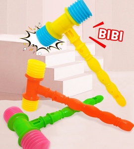 子供のための音楽付き楽しい創造的な弾性音BBハンマーおもちゃプラスチックホイッスル - Product Image 4