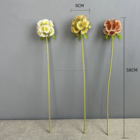 Fleur artificielle Scabiosa L830 en soie, fausse boule de Scabie réaliste faite à la main, décoration florale pour mariage et maison