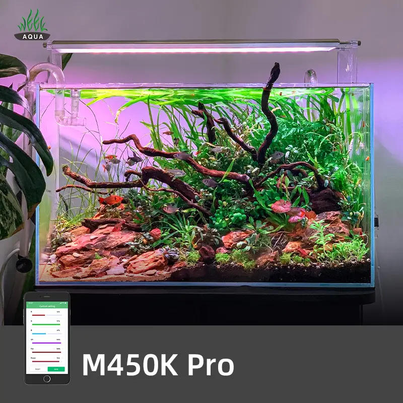 WEEKAQUA - Série M RGB de luz de aquário, aplicativo programável 24 horas por dia, 7 dias por semana, para tanques de peixes de 450 mm, oferta imperdível