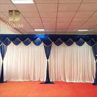 Rideaux croisés de couleur populaire à double couche pour la décoration de scène de mariage, toile de fond murale avec cadre de support pour les décorations de fête