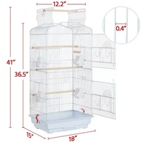 Cage pour les perroquets en acier, grande taille, avec toit et bol d'alimentation, abri pour animaux domestiques, vente en gros