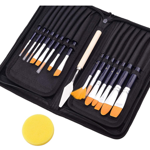 15 Pcs assortiti <span class=keywords><strong>pittura</strong></span> pennelli set con Custodia Portatile Palette Coltello Spugna - Product Image 1