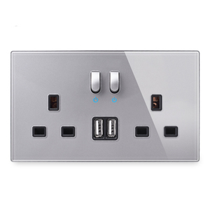 Langyeao 3x6 anh tiêu chuẩn Tempered Glass Bảng điều chỉnh tường ổ cắm với đèn LED 2 AC cửa hàng USB A + C Bàn phím thiết lập lại Bàn phím thiết lập lại 3x6 - Product Image 4