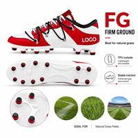 Chaussures de football personnalisées OEM ODM pour hommes, tige en PU, semelle TPU FG pour terrain ferme, chaussures d'entraînement d'équipe à marque privée