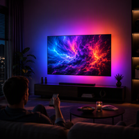 Rétroéclairage TV USB intelligent 5V avec synchronisation d'écran à 3 caméras, lumière ambiante pour moniteur PC, salle de jeu