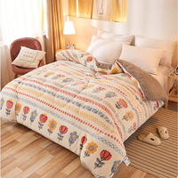 Couette matelassée 3D douce et chaude en polaire sherpa double face à imprimé dessin animé, épaisse, pour l'hiver, tailles King et Queen, pour la maison, vente en gros