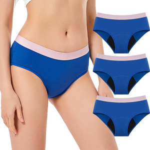 Braguitas Menstruales de Corte Alto OEM para Adolescentes, 4 Capas de Algodón para el Periodo, Ropa Interior a Prueba de Fugas y Absorbente, Tinte Liso - Product Image 2