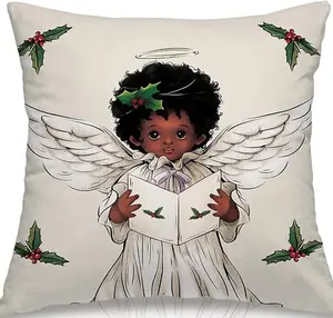 Doppelseitige Sac kleinen Weihnachten schwarz Weihnachts mann Kissen bezüge Afro amerikaner Santa Throw Kissen bezug