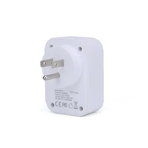 Newest World to USA travel adapter with 1 QC3.0 port and 1 PD port ac dc adapter