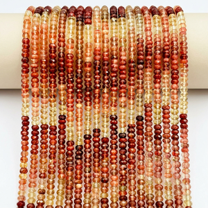 Cuentas Redondas Facetadas de 14 Pulgadas, 4-4.5mm, Andisina Natural de Alta Calidad, Labradorita Roja, Piedra Preciosa para Joyería - Product Image 1
