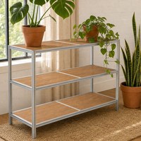 Étagère de présentation et de rangement multi-niveaux carrée en contreplaqué marin d'aluminium, pour magasin commercial, autoportante, pour balcon, 100x30x120cm