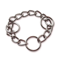 Collier pour chien en métal à trois anneaux, style chinois, couleur unie, toutes saisons, avec laisse intégrée