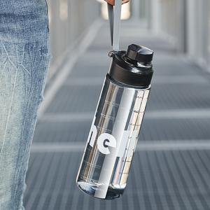 Durable Plastic <strong>Water</strong> 800ML <strong>Bottle</strong> Portable Sports <strong>Water</strong> Cup Anti Drop Leak Proof Lightweight Travel For Outdoor With Rope - Product Image 5