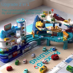 2025 Venta caliente multicapa DIY ensamblado sinuoso camino dinosaurio coche estacionamiento tráfico juguete juego rompecabezas juguete - Product Image 3