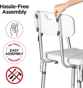 <span class=keywords><strong>Silla</strong></span> de Ducha Ajustable Antideslizante, Asiento de Baño para Personas Mayores, Discapacitadas y Mujeres Embarazadas, Asiento de Baño Ajustable para el Cuidado en el Hogar - Product Image 2