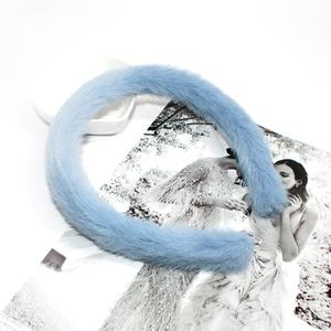 Pinza para el pelo de Invierno para mujer, <span class=keywords><strong>diadema</strong></span> de felpa <span class=keywords><strong>azul</strong></span>, nuevo diseño - Product Image 4