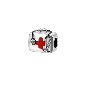 Breloques en argent Pan Charms : Trousse de premiers secours, Stéthoscope, Chapeau d'infirmière, Perles médicament, compatibles avec bracelet original, bijoux, Docteur Berluque - Product Image 3