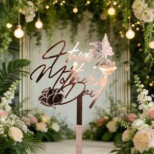 Decoración Floral de Acrílico para Pastel del Día de la Madre, Letras de Feliz Día de la Madre, Letreros para Cupcakes, Pastelería, Mesa de Postres, Decoración para Celebraciones en Casa - Product Image 2