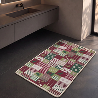 Tapis de bain patchwork de Noël antidérapant, séchage rapide, absorbant, tapis de salle de bain pour les fêtes, logo personnalisé, vente en gros d'usine OEM