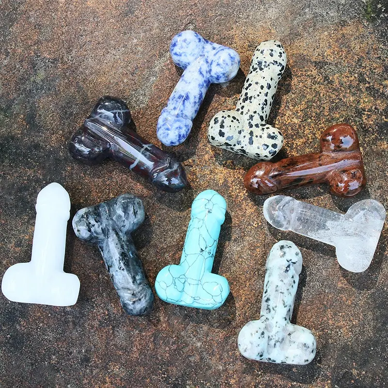 2Inch Groothandel Natuurlijke Kristallen Genezende Stenen Mini Penis Kristal Penis Crystal Vrouwen Dildo Edelsteen Ambachten