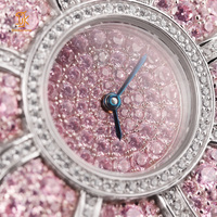 Montre de luxe en diamant rose, quartz suisse, argent S925, plaqué or 18 carats, montre bijou fleurie pour femme, cadeau en moissanite