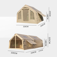 Tente gonflable grand format imperméable pour le camping familial en plein air, en toile Oxford, tente de luxe quatre saisons, montage rapide et automatique