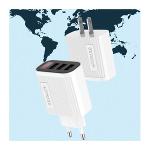 <span class=keywords><strong>Cargador</strong></span> de carga rápida de alta calidad 5V 2A 3USB con enchufe de la UE con Cable USB para teléfono móvil 2 cargadores Usb para Xiaomi <span class=keywords><strong>Huawei</strong></span> - Product Image 3