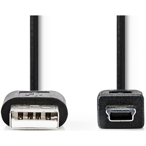 <b>Usb</b> <b>2.0</b> A Male To Mini 5 Pin Male <b>Cable</b> 1m Black - Product Image 2