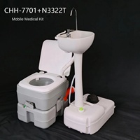 Ensemble WC portable et lavabo mobile pour camping extérieur, camping-car, cabine préfabriquée, kit sanitaire marin