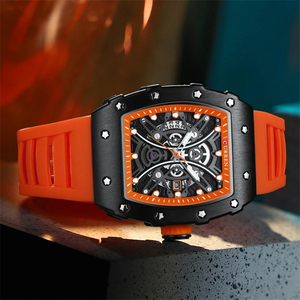 CURREN 8438 Orologi alla Moda <span class=keywords><strong>per</strong></span> Uomo Design a Forma di Botte Quadrante Sportivo Orologio da Polso al Quarzo con Calendario Regalo <span class=keywords><strong>per</strong></span> <span class=keywords><strong>Giovani</strong></span> Uomini - Product Image 3