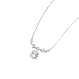 Изысканное колье с бриллиантами и кристаллами Rock Candy, 14к/18к/покрытие из платины, роскошная инкрустация, огранка «кушон», легкое, элитное, на ключицу, подарок на день рождения для женщин, лучший выбор - Product Image 2