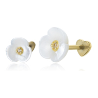Boucles d'oreilles clous cœur vintage en argent Tai plaqué or 14 carats avec zircon et incrustation de coquillage, bijoux unisexe, cadeau, vente en gros