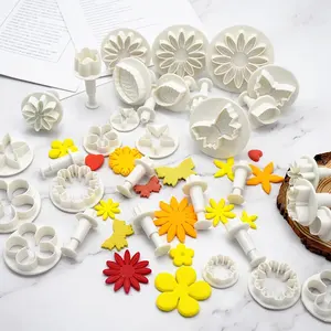 36 חלקים עוגת פונדנט בוכנת עוגיות מלאכת סוכר פרח עלה פרפר צורת לב קישוט תבנית DIY ציפוי בוכנה כלים