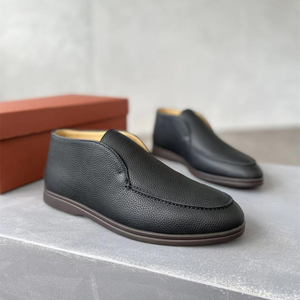 Mocassini da Uomo in Vera Pelle con Suola Morbida in Gomma, Stile <span class=keywords><strong>Old</strong></span> Money, Scarpe Casual alla Caviglia, Lusso Stile Italiano Originale - Product Image 3