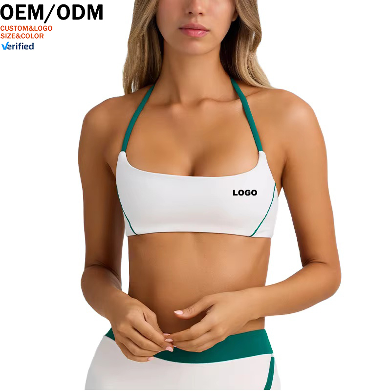 Custom Logo Women's High Support Sports Bra, Backless Seamless 4-Way Stretch, Breathable Lightweight Yoga Fitness Top Wholesale