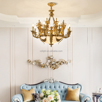 Château Empire Hôtel Sculpté À La Main Ange Éléments De Luxe Pendentif Lumière Cristal Décoratif Antique Laiton Lustre