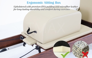 Cama Reformer de Pilates Tmax Luxurious Walnut, Cama Reformer de Pilates de Madera con 5 Resortes Alemanes, Certificación CE ISO - Product Image 5