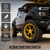 Velg Alloy Tempa Kustom Baru 18-24 Inch Deep Concave Gold Split Spoke 6x130 untuk F150 untuk Truk SUV 1500