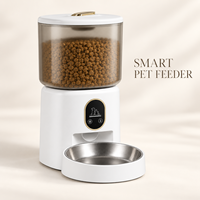 Distributeur automatique de nourriture pour animaux de compagnie, bac à nourriture transparent pour chiens, bol en acier inoxydable, distributeur intelligent de croquettes, utilisation en intérieur, OEM ODM, vente en gros