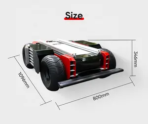 माध्यमिक विकास 4WD UGV चार पहिया ड्राइव इलेक्ट्रिक रोबोट मंच चेसिस चार मोटर अंतर ड्राइव AVT-ZW10