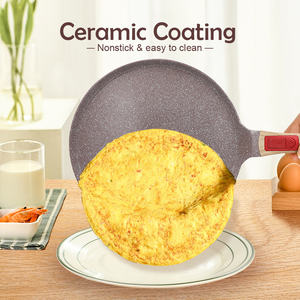 Poêle à crêpe <span class=keywords><strong>amovible</strong></span> à revêtement en céramique de 8/10/12 pouces Poêle à crêpe en céramique antiadhésive Dosa Tawa en fonte d'aluminium - Product Image 3