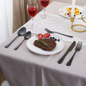 Cubiertos de Acero Inoxidable al por Mayor, Clásicos en Plata y Dorado, Acabado Mate, Cuchara, Tenedor, Cuchillo para Hotel - Product Image 4